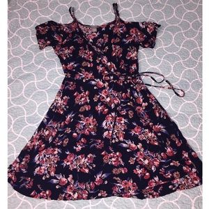 Angie | Navy Floral Wrap Dress